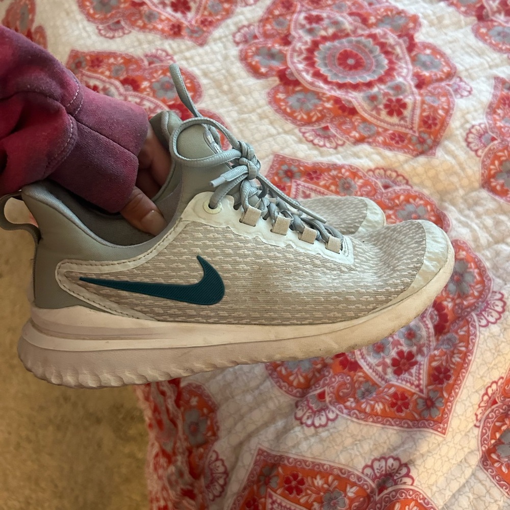 Nike Light Blue and Teal Running Shoes